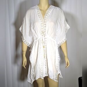 Club Z Collection White Lace Cover-Up